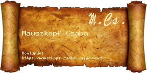 Mauszkopf Csaba névjegykártya